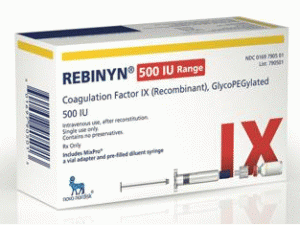 Rebinyn injection kit 500UI凝血因子IX[重组]冻干粉末/预充注射器中文说明书