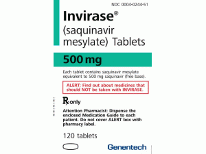 Invirase (saquinavir mesylate 甲磺酸沙奎那韦) 中文说明书_香港济民药业