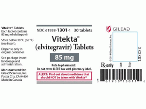 Vitekta Tablets|Elvitegravir 埃替拉韦片中文说明书
