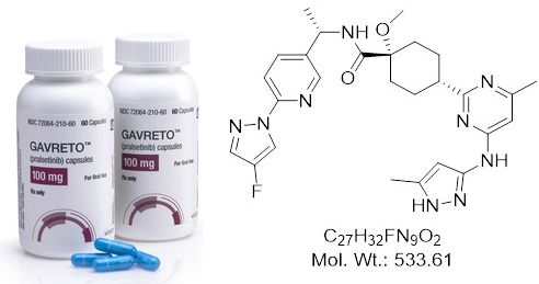 RET融合阳性甲状腺癌新药-Gavreto(pralsetinib 普拉西替尼胶囊)说明书-价格-功效与作用-副作用_香港济民药业