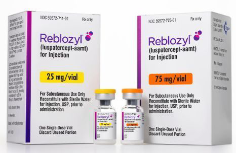 首个FDA批准的红细胞成熟剂Reblozyl治疗地中海贫血和MDS相关贫血，患者输血负担显著减少