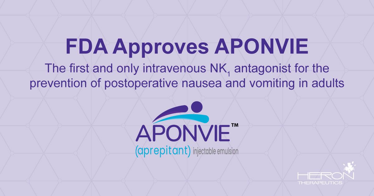 预防术后恶心和呕吐！FDA已批准APONVIE（阿瑞匹坦）注射制剂_香港济民药业