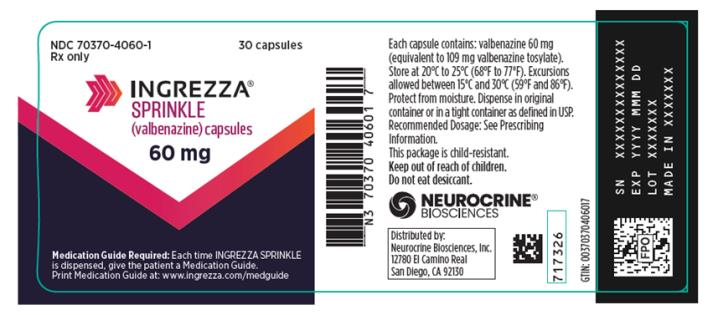 INGREZZA SPRINKLE(valbenazine，缬苯那嗪)胶囊使用说明